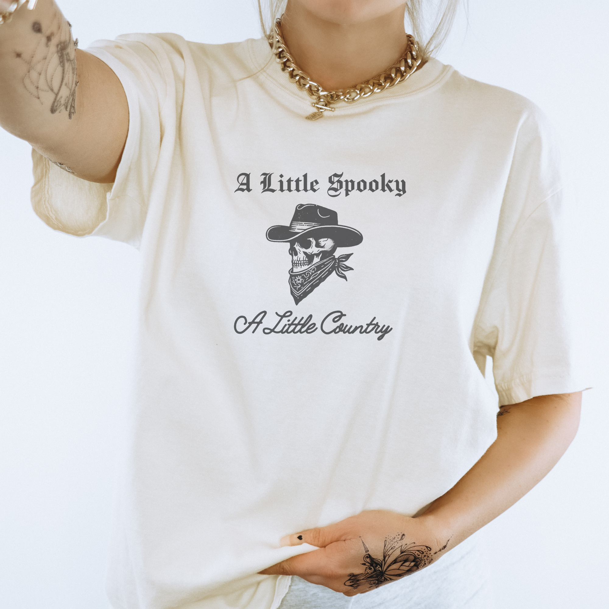 Little Spooky Little Country T-Shirt - Cute Halloween Graphic Tee for Women & Men - Perfect for Halloween Parties, Country Concerts & Casual Wear