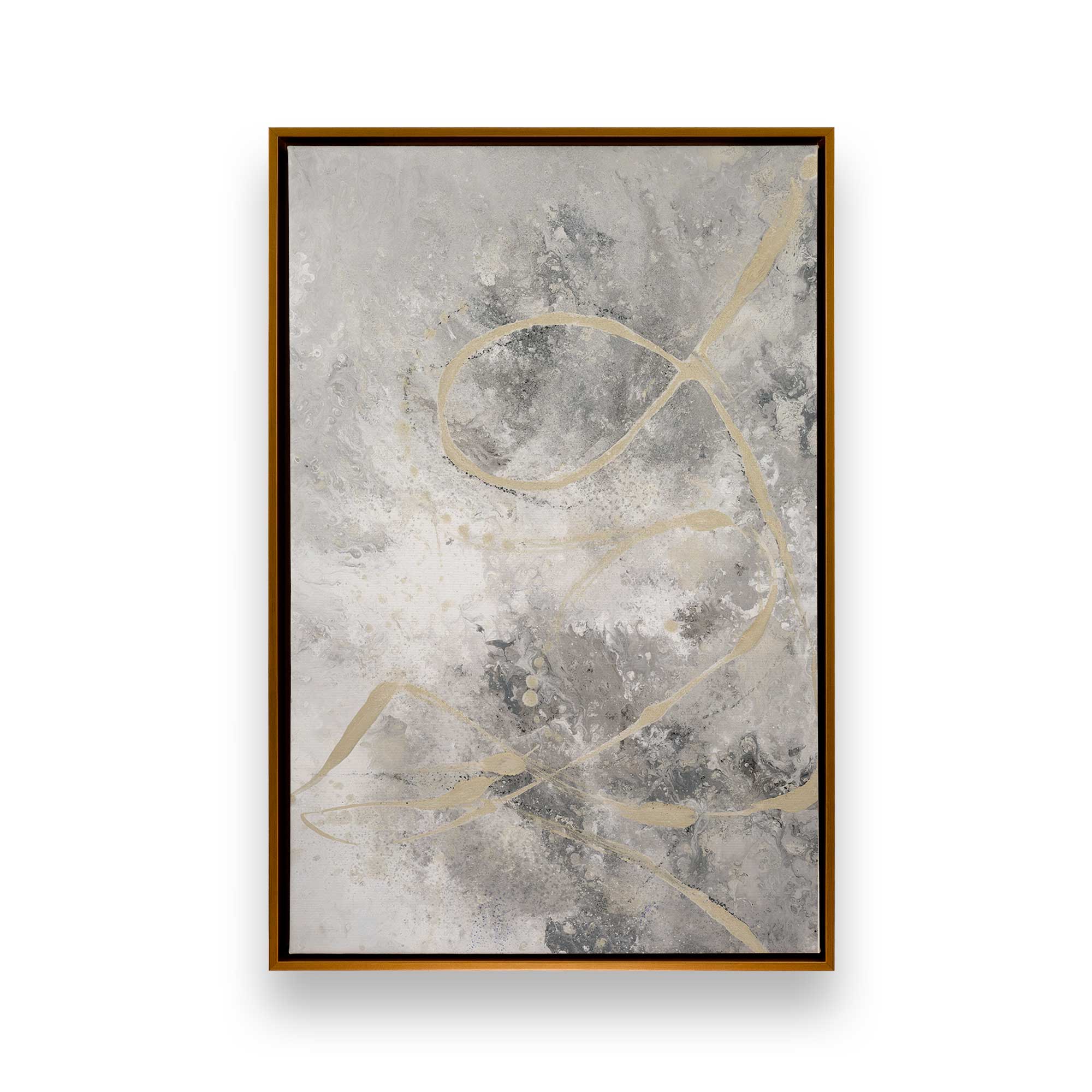 Gilded Whispers v3 Canvas Wall Art Print - Modern Abstract Painting for Living Room, Bedroom & Office Decor