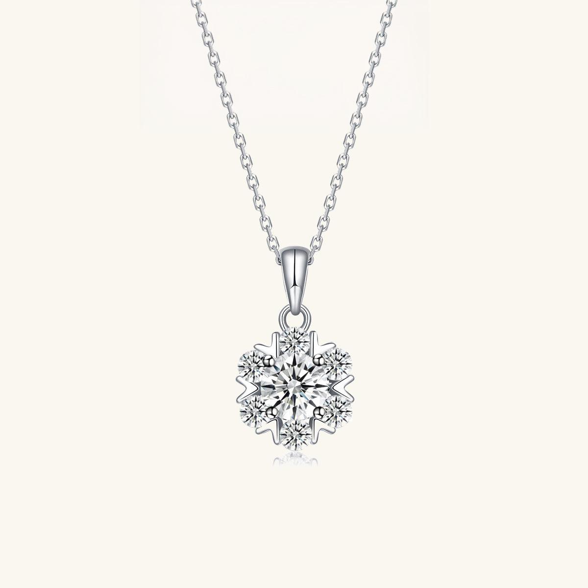 Romantic Flower Moissanite Pendant Necklace for Women - Elegant 925 Sterling Silver Jewelry Gift for Anniversary, Valentine's Day & Special Occasions
