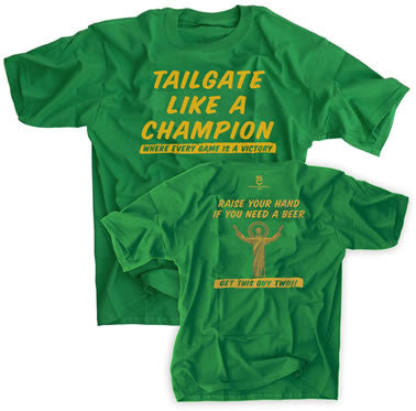 Notre Dame Irish Green Touchdown Jesus Shirt - Tailgate Like a Champion | Football Game Day & College Fan Apparel