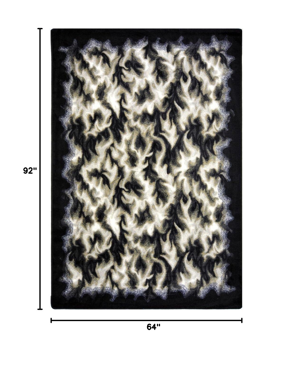 Joy Carpets Kaleidoscope Inferno Whimsical Area Rugs - Charcoal Grey Modern Abstract Design for Living Room, Bedroom & Kids Play Area