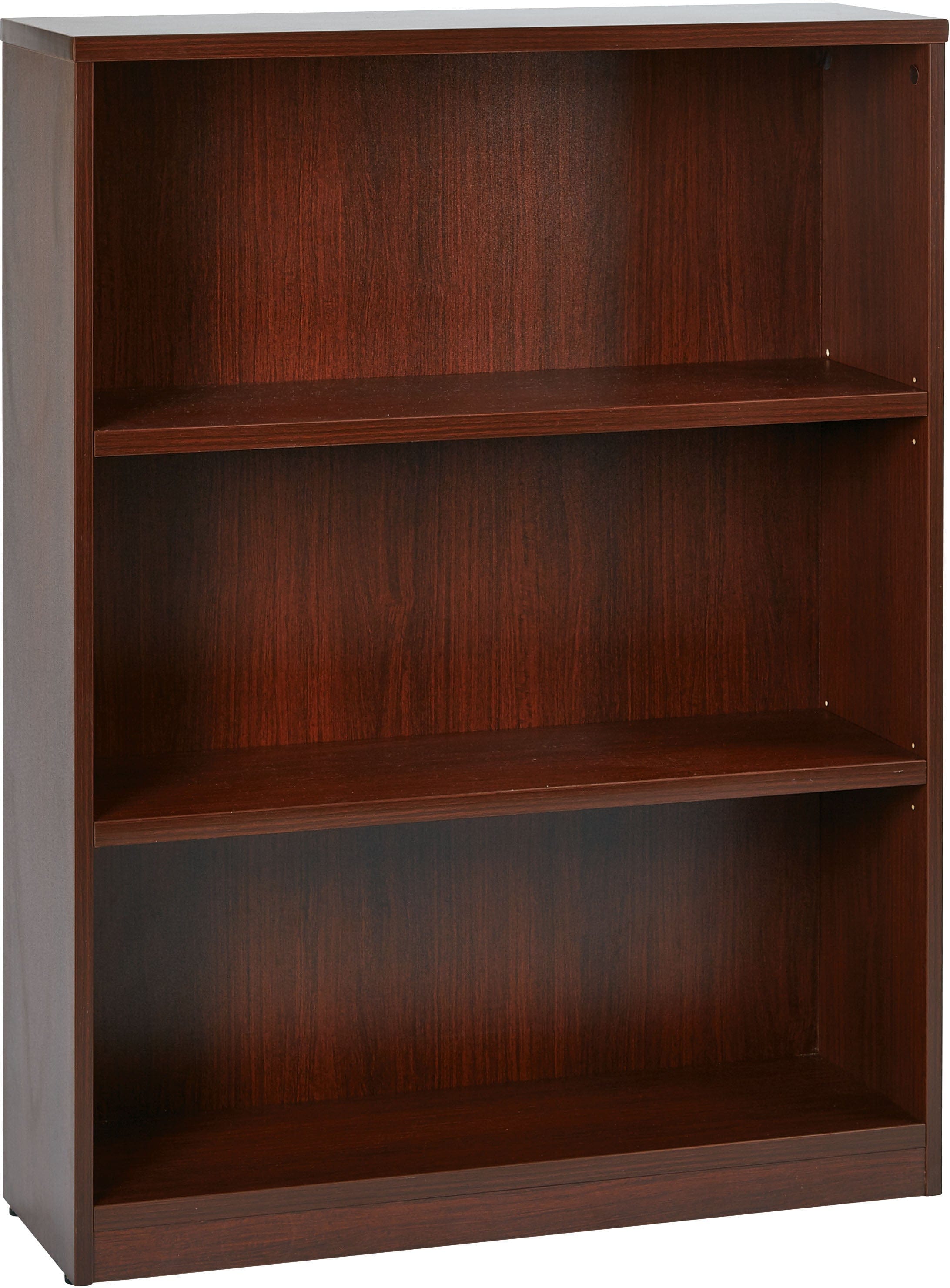 Office Star 3 Shelf Bookcase with 1 Thick Shelves [LBC361248] - Sturdy Wooden Book Storage for Home Office, Living Room & Bedroom Organization