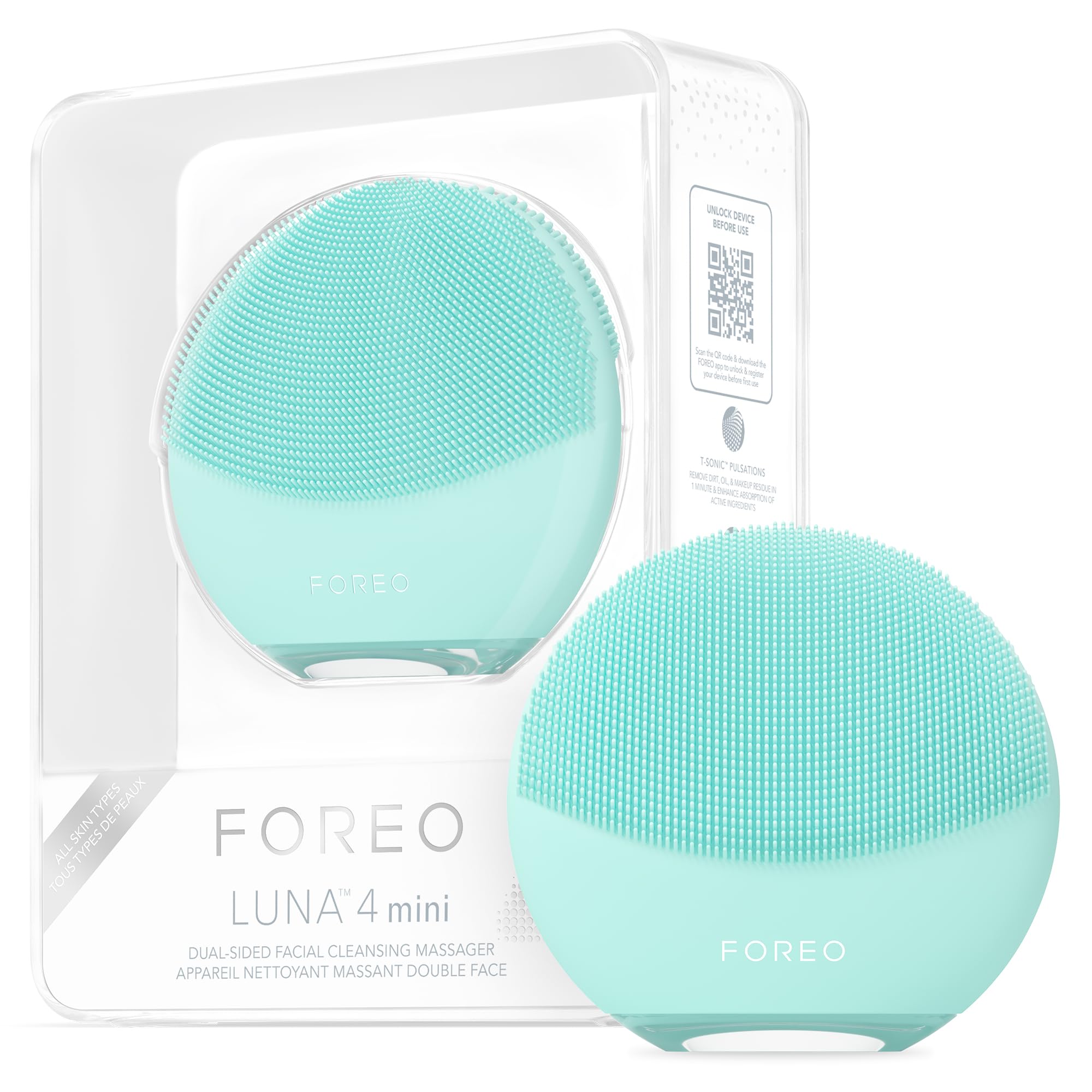 FOREO Luna 4 Mini Facial Cleansing Brush & Massager - Deep Cleansing & Anti-Aging Skin Care Device for All Skin Types | Improves Serum Absorption | Perfect for Daily Skincare Routine & Travel