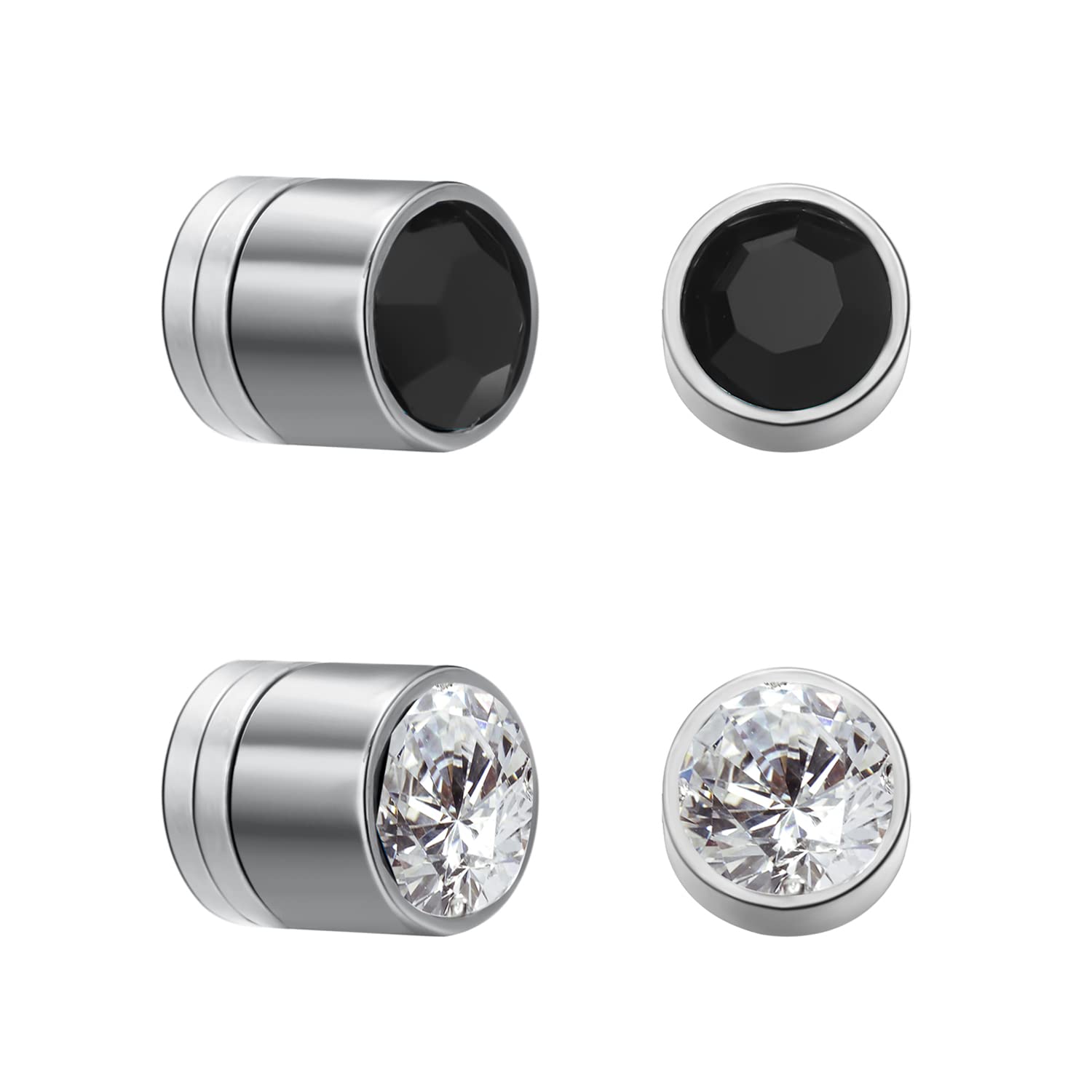 Magnetic Acupressure Earrings for Lymphatic Detox & Slimming - Non-Piercing Therapeutic Earrings for Pain Relief & Wellness (White & Black) - Perfect for Relaxation, Stress Relief & Holistic Healing