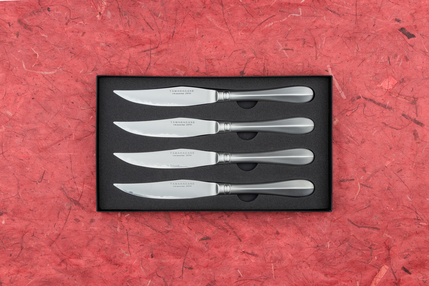 Premium Tamahagane Steel Steak Knife Set - 4-Piece High-Quality Stainless Steel Knives for Perfectly Slicing Steak & Meat | Ideal for BBQ, Dinner Parties & Gourmet Cooking