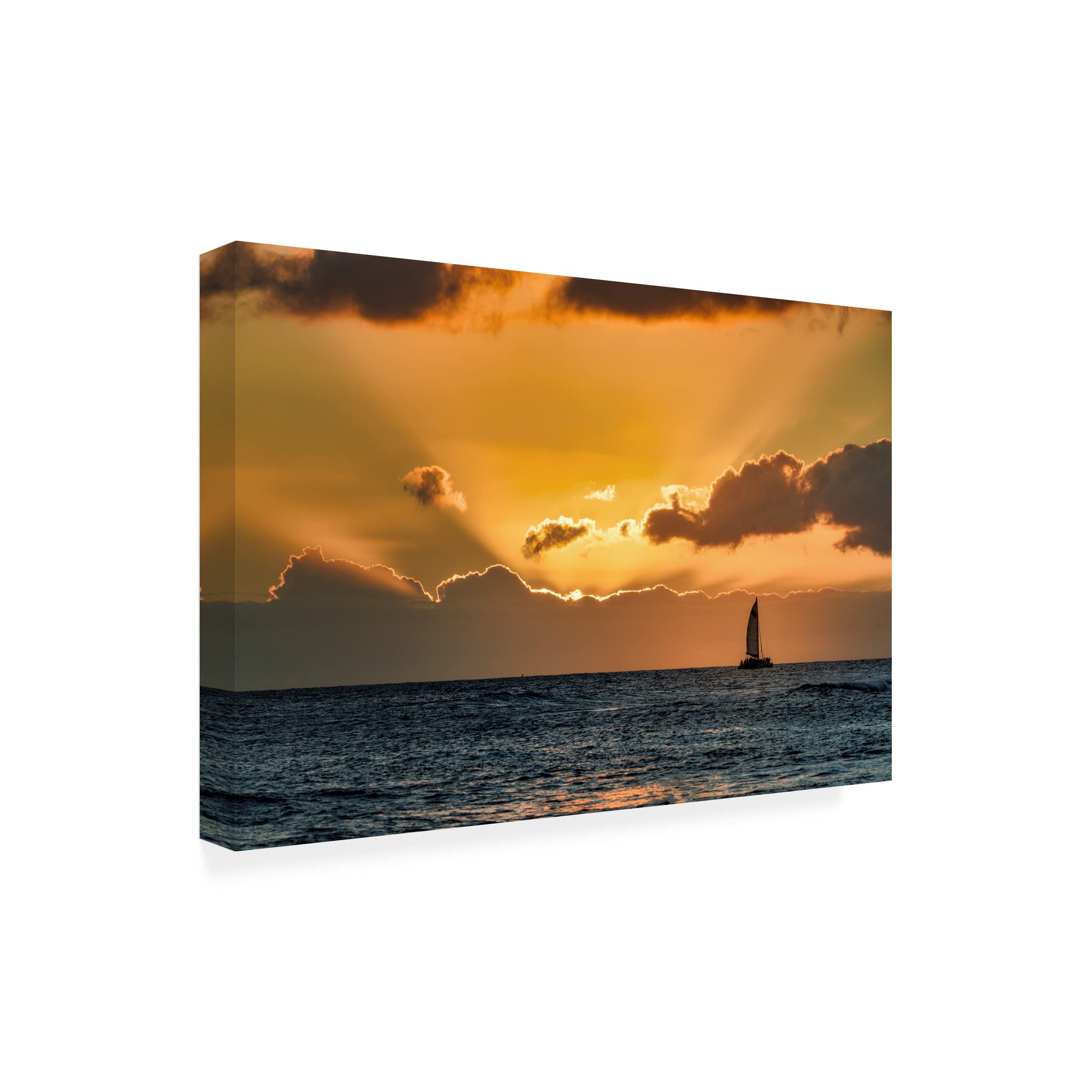 Trademark Fine Art 'Sailboat 2' Canvas Wall Art Print by Dennis Frates - Nautical Home Decor for Living Room, Bedroom & Office