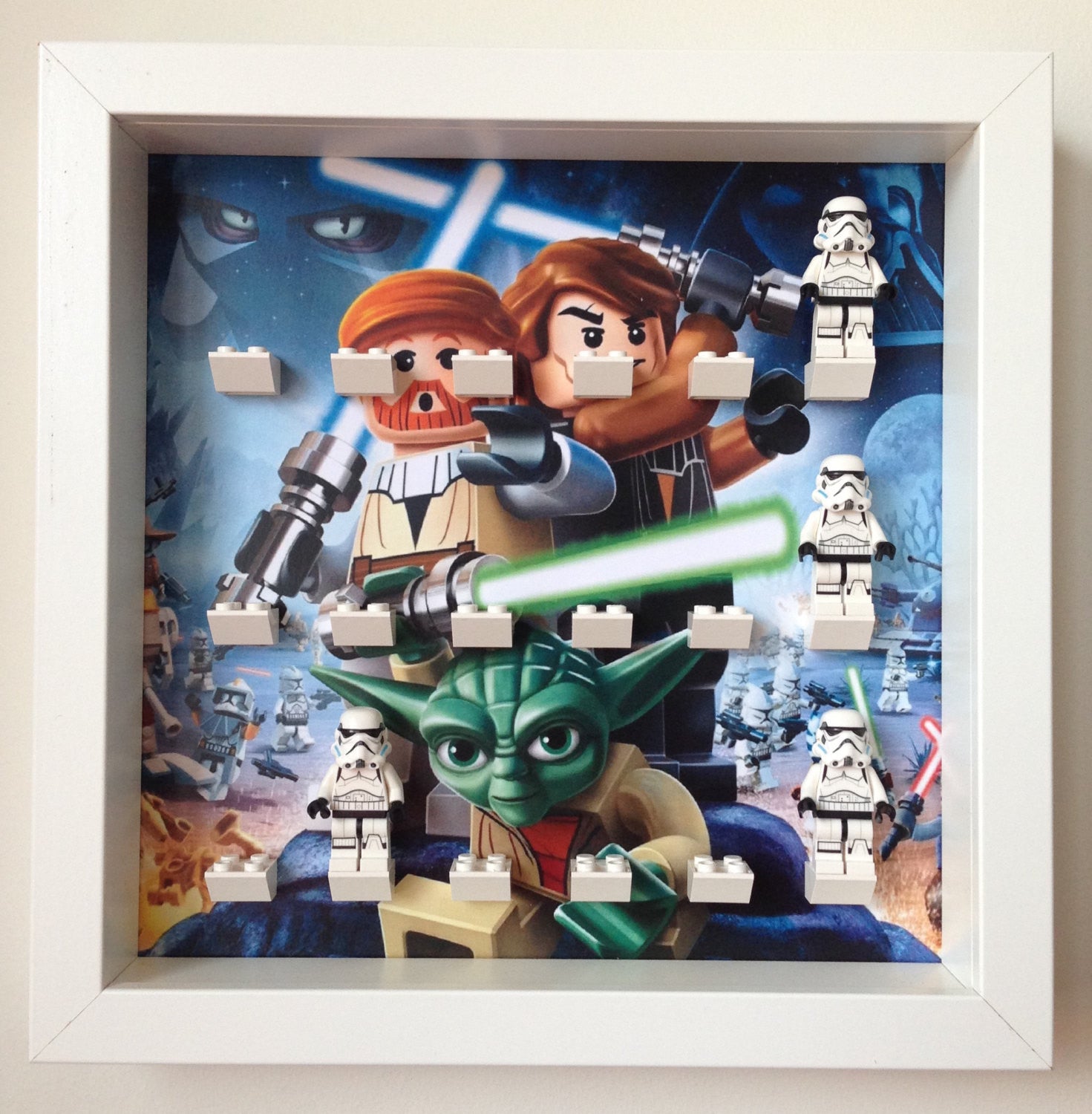 Custom Lego® Star Wars Minifigure Display Frame - Perfect for Collectors & Home Decoration | Showcase Your Star Wars Minifigures in Style