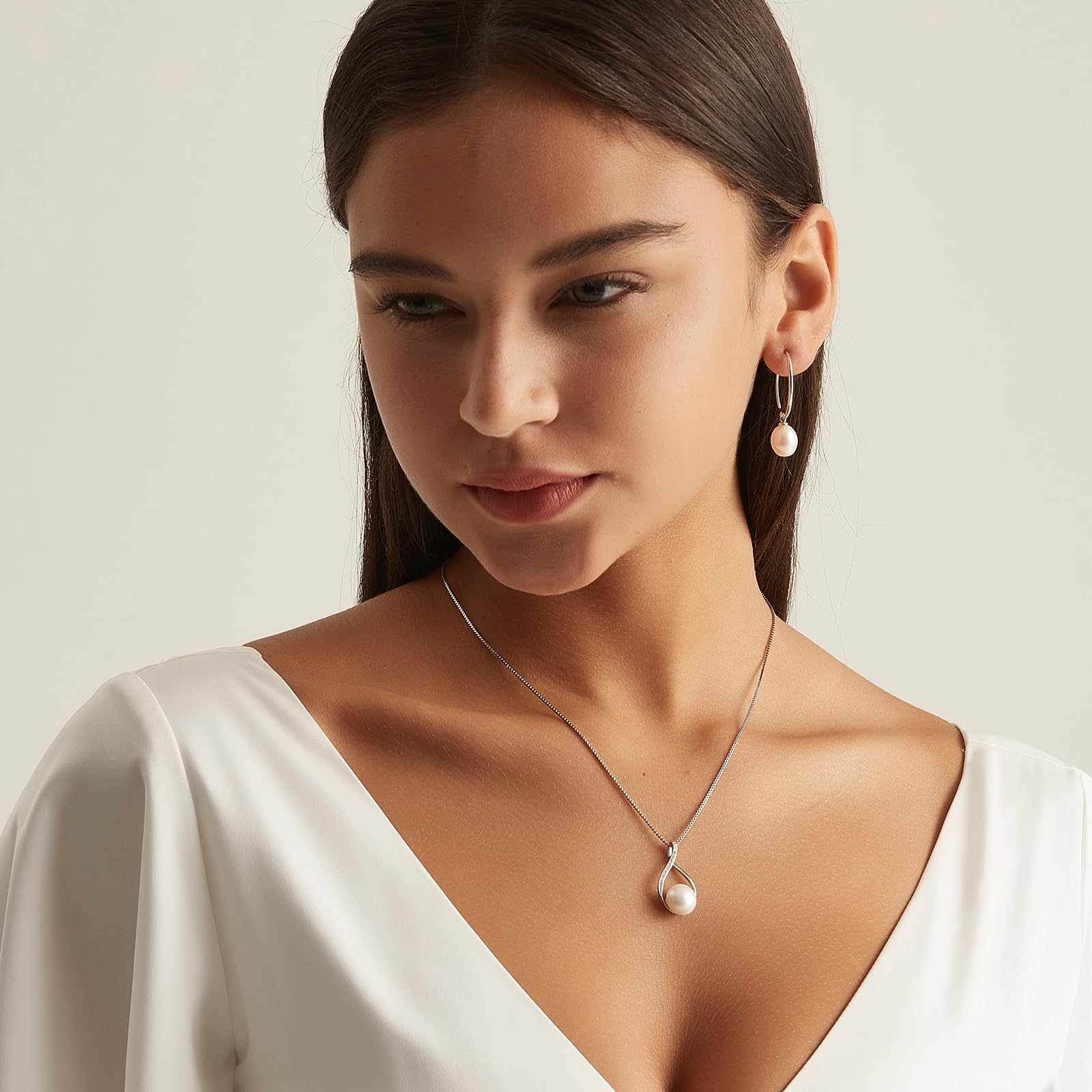 YAMI Pearl Drop & Dangle Earrings for Women - 925 Sterling Silver Freshwater/Saltwater Cultured Pearls, Hypoallergenic Elegant Jewelry - Perfect for Weddings, Parties & Everyday Wear