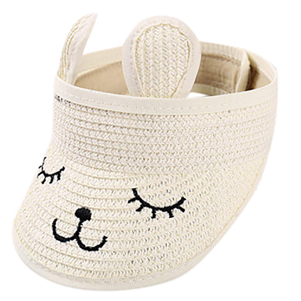 Adorable Straw Boater Hat for Kids 1-7 Years Old - Summer Sun Protection Beach Hat for Boys & Girls - Perfect for Outdoor Festivals, Vacations & Playtime