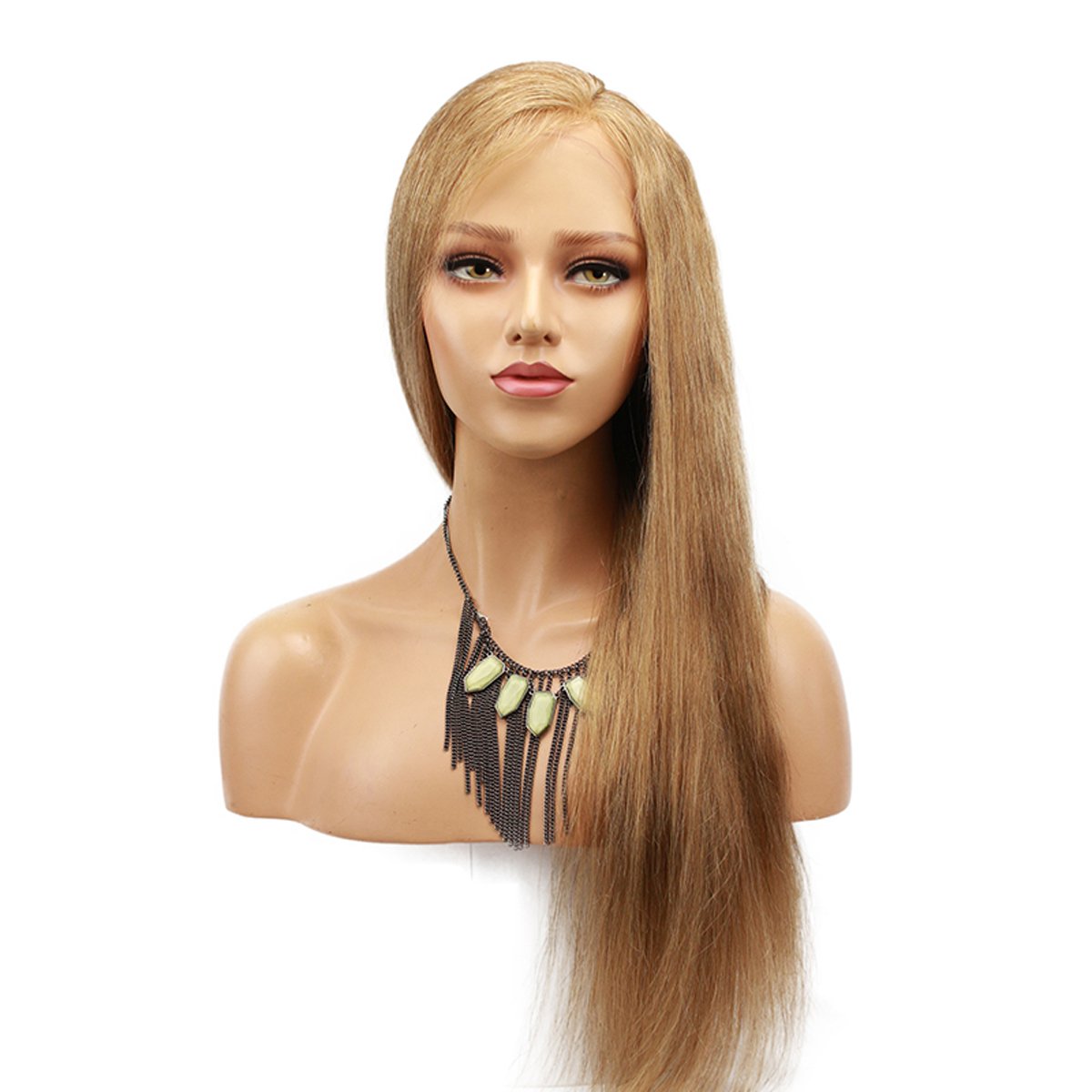 Dreambeauty #18 Pure Blonde Brazilian Remy Human Hair Lace Front Wig for Women - Glueless Full Lace Wig with Baby Hair & Pre-Plucked Natural Hairline (10 Inch) - Perfect for Daily Wear, Cosplay & Special Occasions