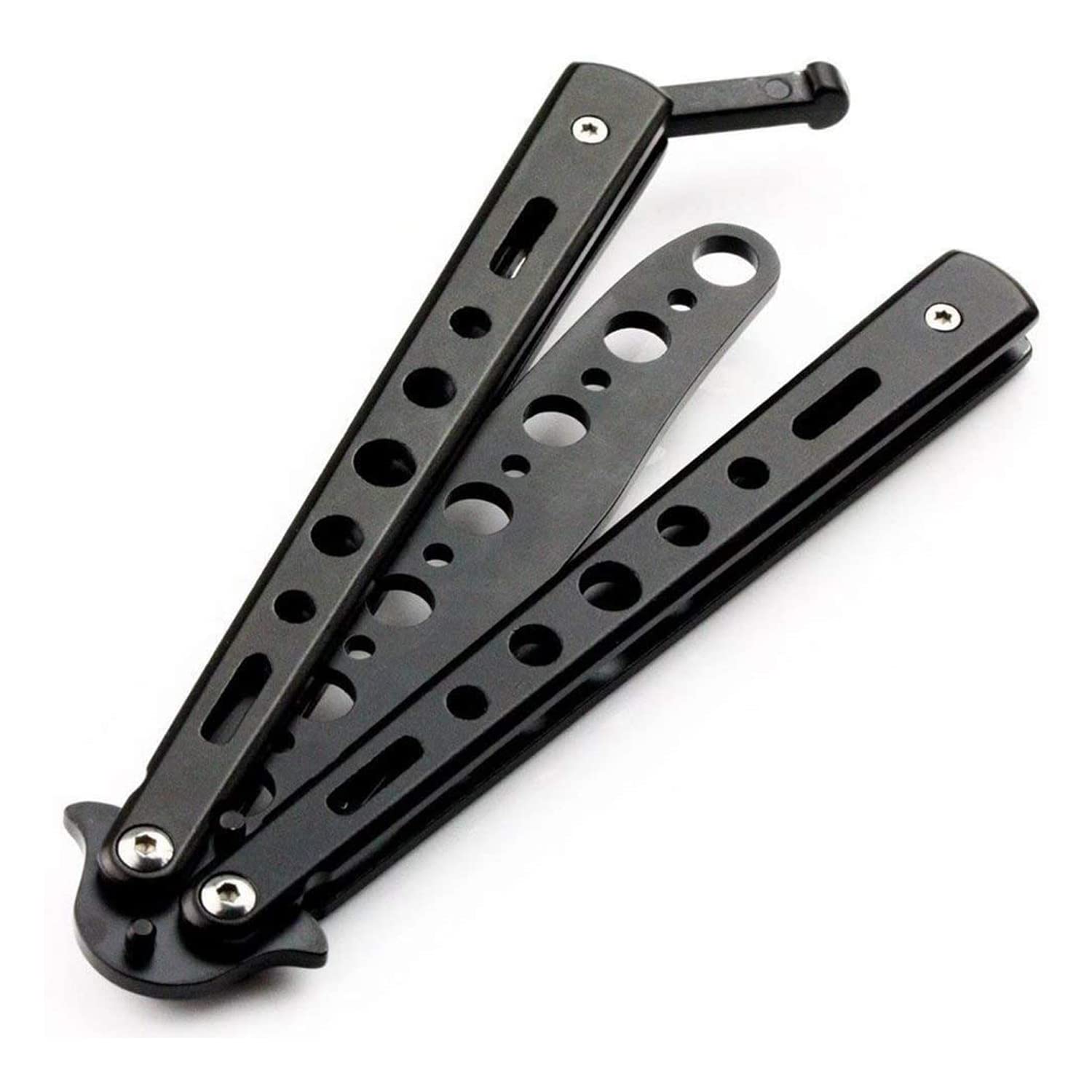 StoneDam Butterfly Comb - Unsharpened Steel Metal Folding Trainer Tool for Practicing Butterfly Knife Flipping Tricks | Perfect for Beginners & Skill Development | Great for Martial Arts Training, Cosplay & EDC Practice (Spanish)