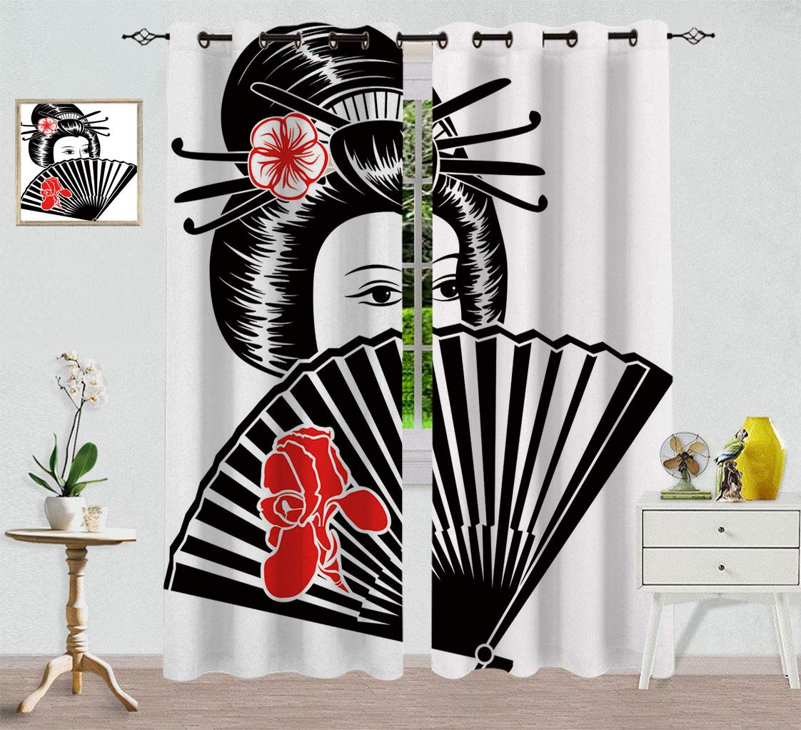 Japanese Style Blackout Curtains Set of 2 - 54