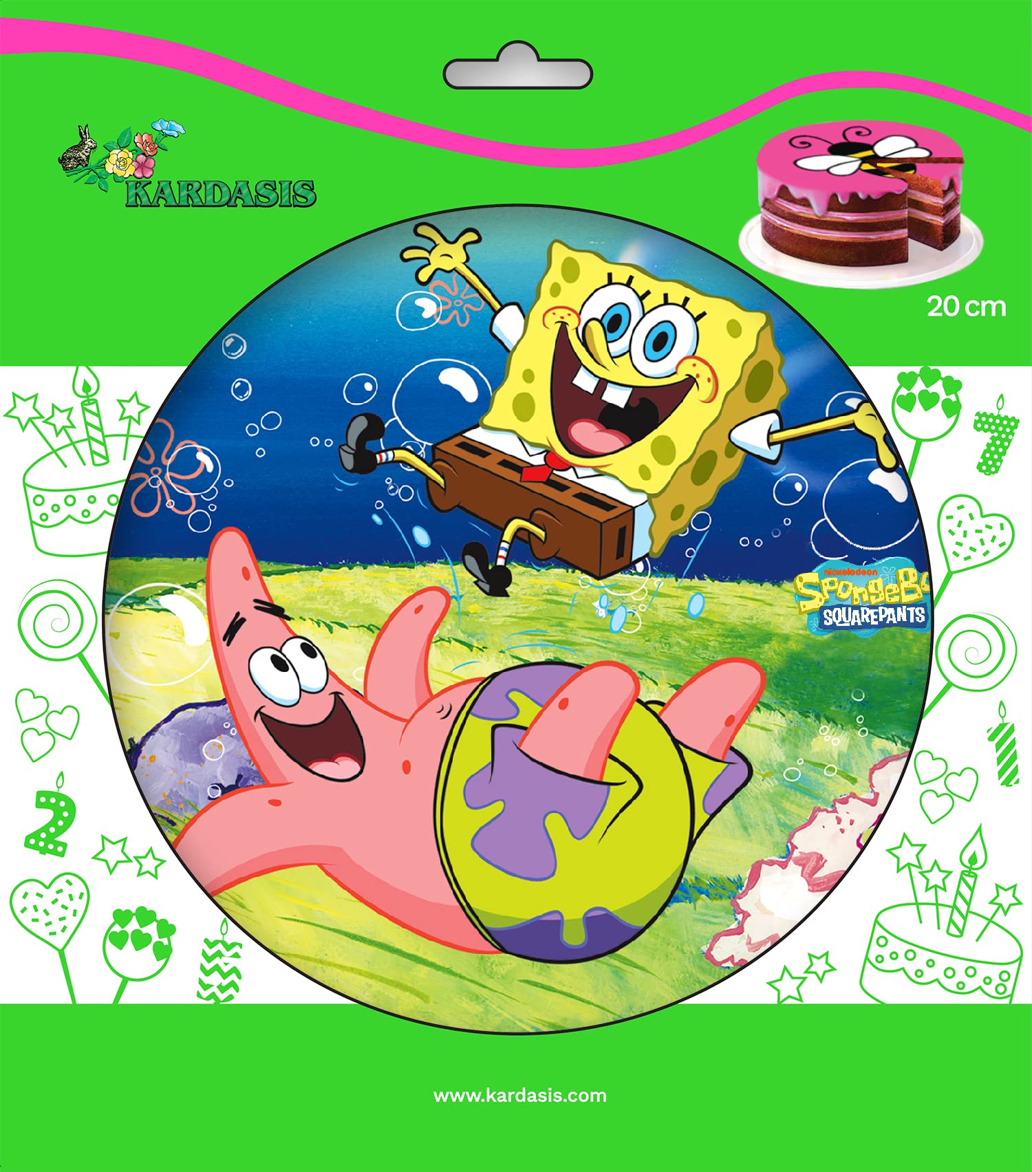 Edible Spongebob Cake Topper | 20cm Decorations for Birthday Cakes, Cupcakes & Desserts | Perfect for Spongebob Themed Parties & Celebrations