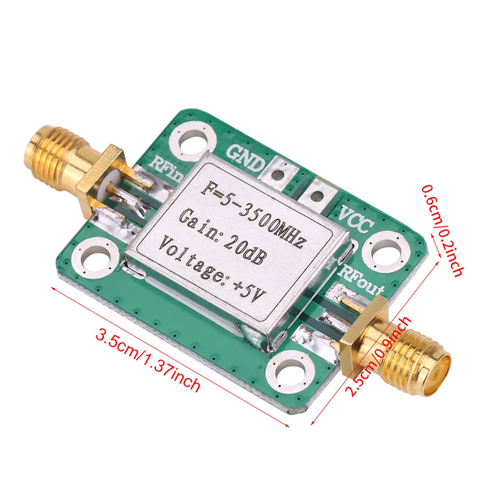 5-3500MHz 20dB Low Noise RF Amplifier Module with Shielding Box - for Ham Radio, Signal Boosting & Wireless Communication Systems