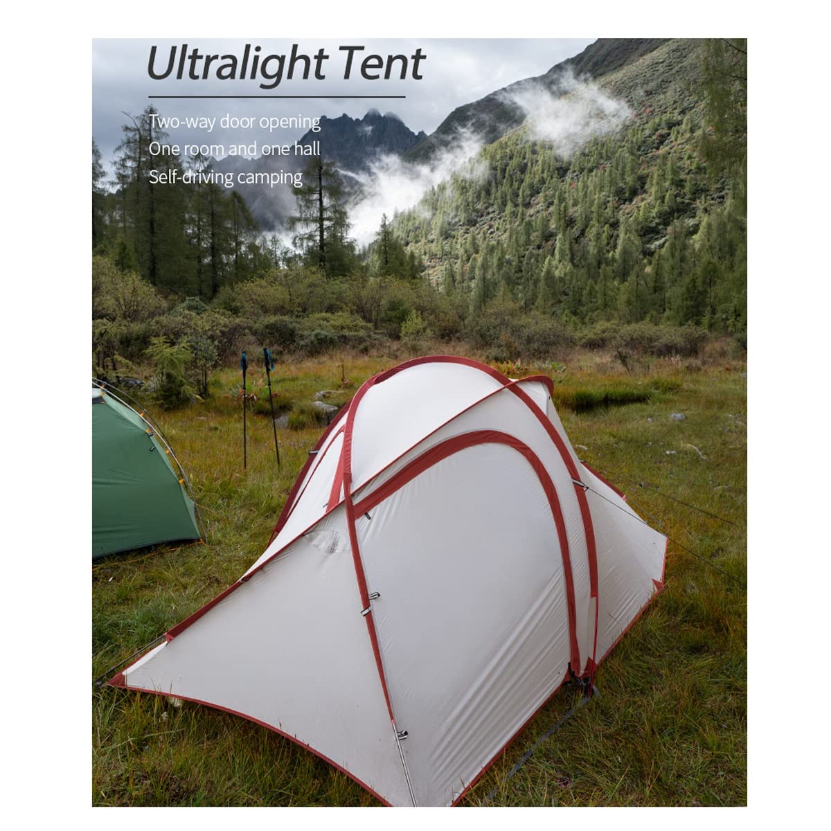 SEFAX 3-Person Camping Tent - Lightweight Portable Family Tent with Windproof Fabric, Easy Setup for Camping, Hiking, Backpacking & Outdoor Adventures | Perfect for Family Trips, Weekend Getaways and Wilderness Exploration