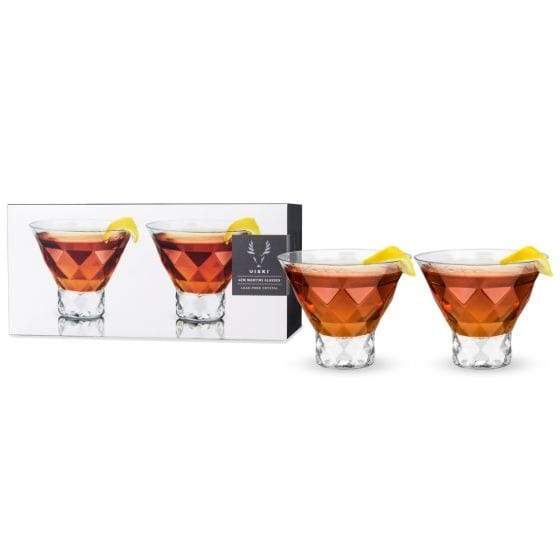 Viski Premium Gem Crystal Martini Glasses Set - Elegant Cocktail Glasses for Martini, Cosmopolitan & Margarita - Perfect for Home Bars, Parties & Wedding Receptions