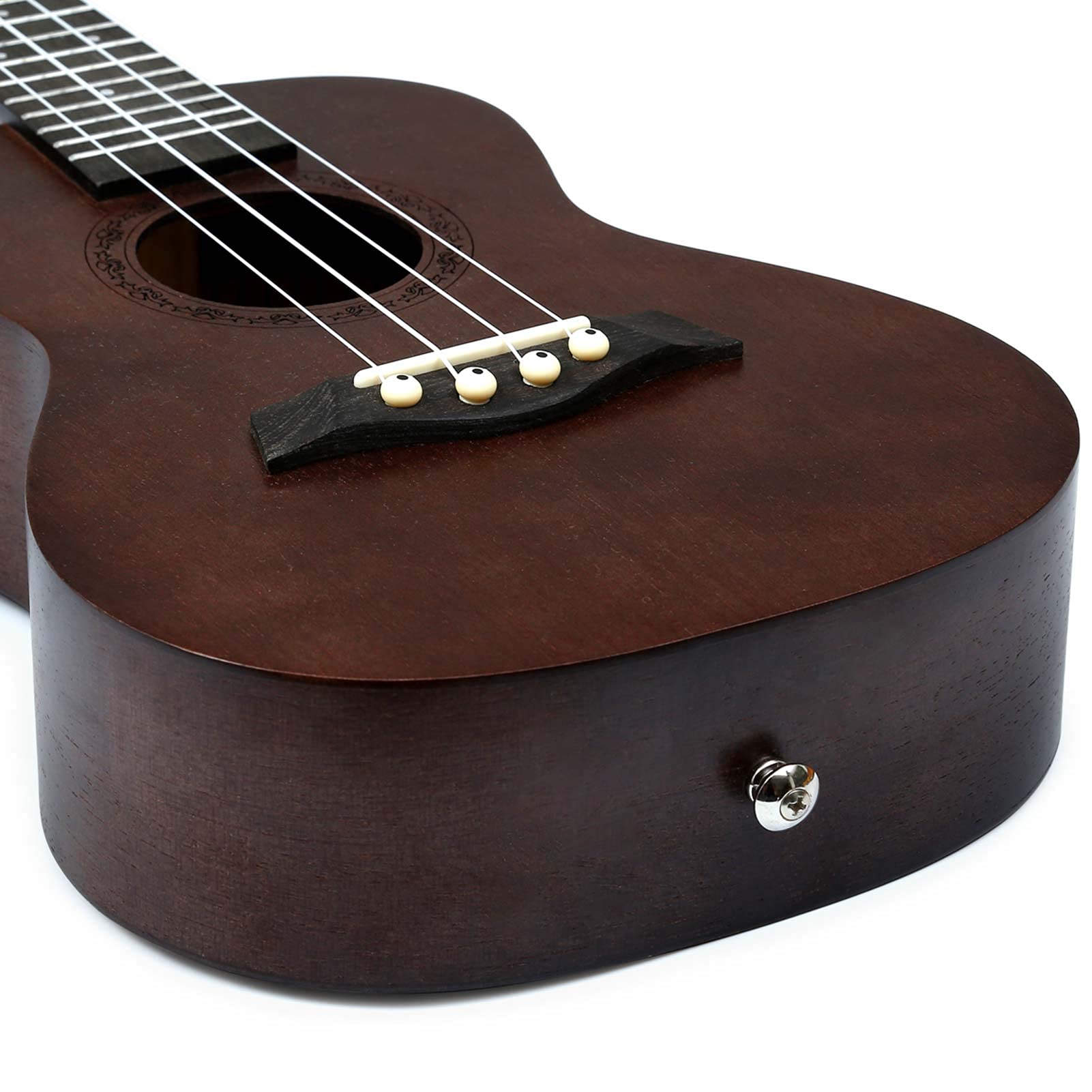 23 Inch Professional Concert Ukulele - Solid Mahogany Top with Premium Nylon Strings | Includes Gig Bag, Adjustable Strap, Capo & Picks | Perfect for Beginners, Travel & Live Performances