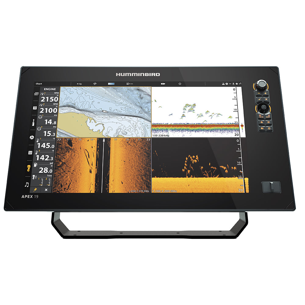 Humminbird APEX 19 MSI+ GPS Fish Finder with CHIRP Sonar and Mega Side Imaging - Marine Chartplotter for Fishing Boats | Perfect for Offshore & Freshwater Anglers