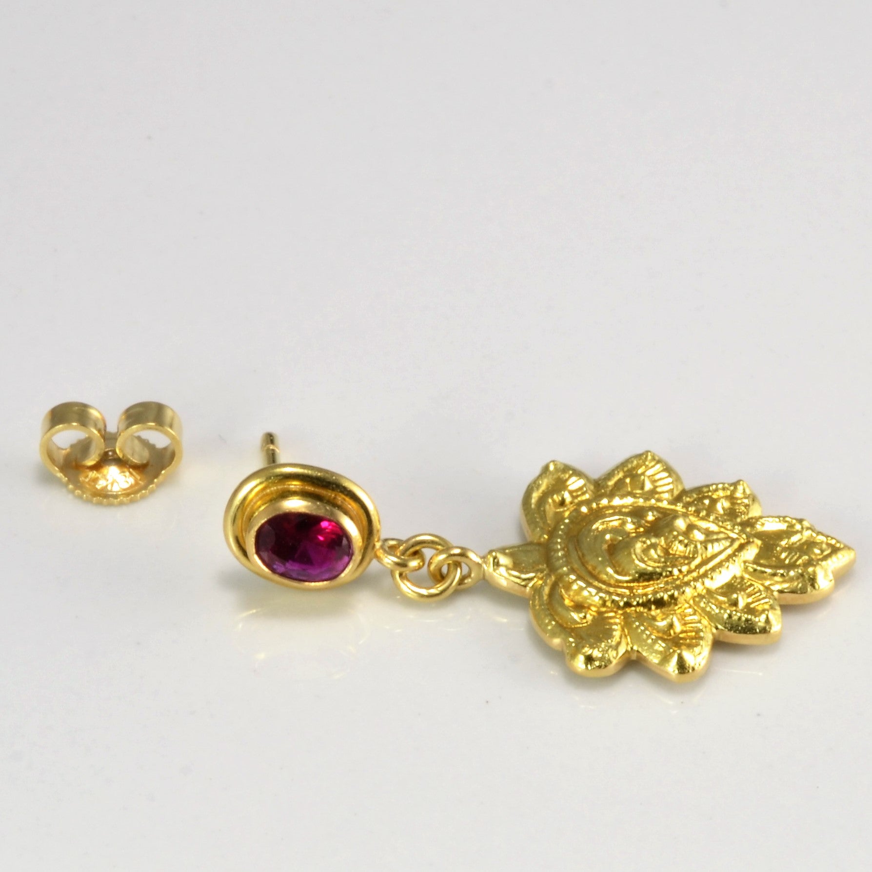 Elegant Ruby Dangle Earrings for Women - 14K Gold Plated Vintage Drop Earrings - Perfect for Weddings, Parties & Evening Events