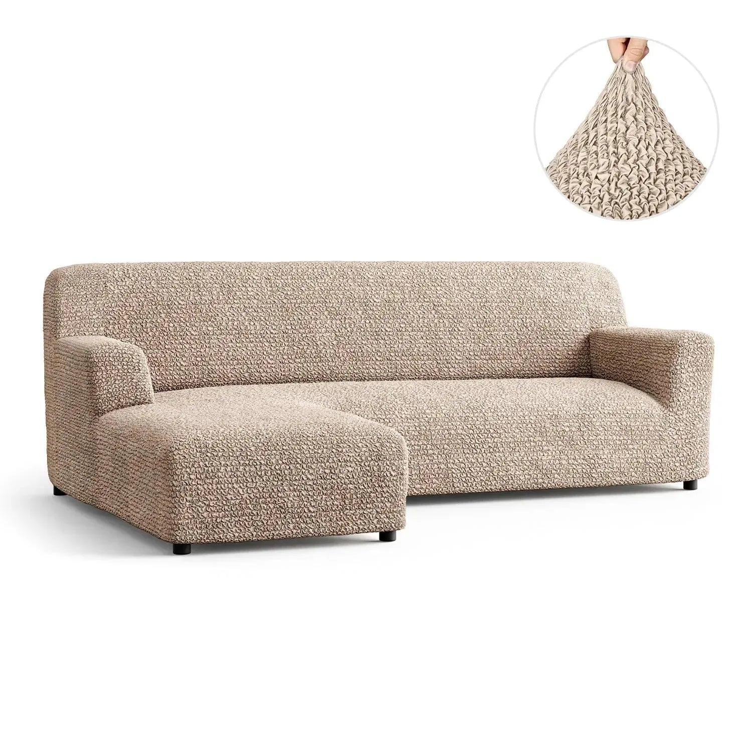 L-Shaped Sofa Slipcover with Left Chaise - Soft Microfiber Stretchable Couch Cover - Perfect for Living Room, Sectional Sofa Protection & Home Decor Upgrade