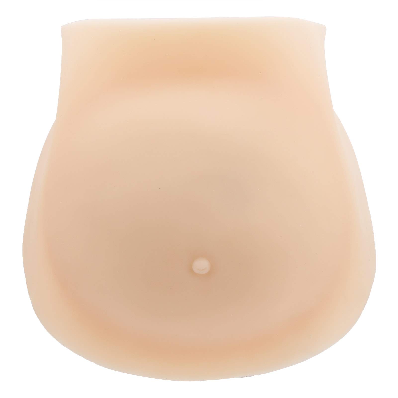 Junlucki Realistic Fake Pregnancy Belly - 3 to 10 Months Adjustable Silicone Pregnant Belly Costume with Hook & Loop Belt - Soft Artificial Tummy for Theater Performances, Maternity Photography, Baby Showers & Gender Reveal Parties (XL Size)