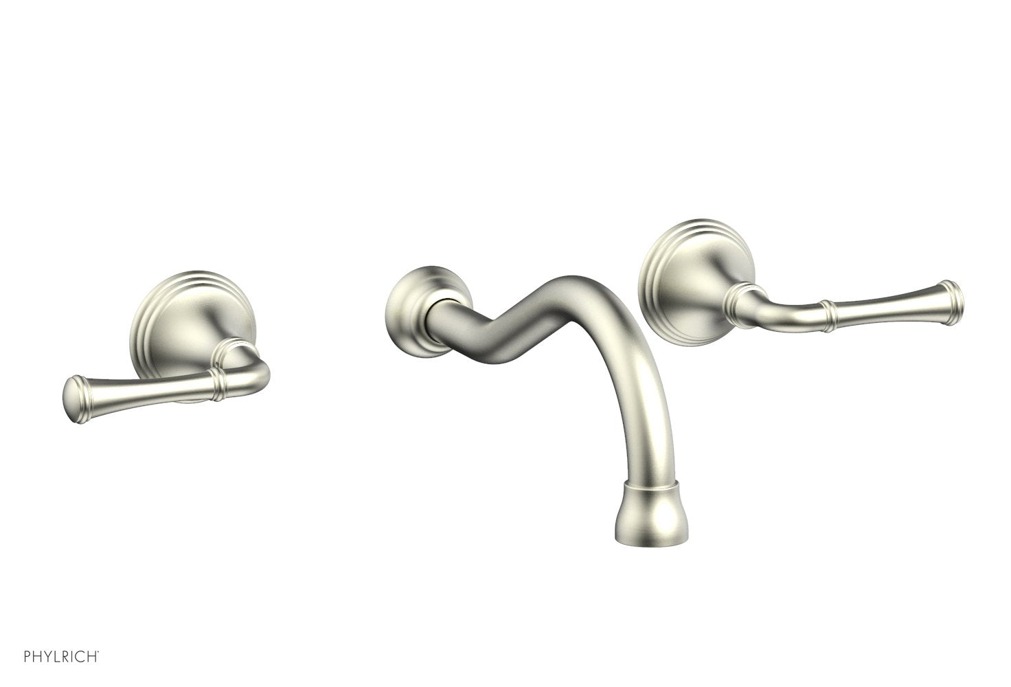 3RING Wall Mount Lavatory Faucet Set with Straight Lever Handles - DWL205 - Perfect for Modern Bathroom & Powder Room Renovations