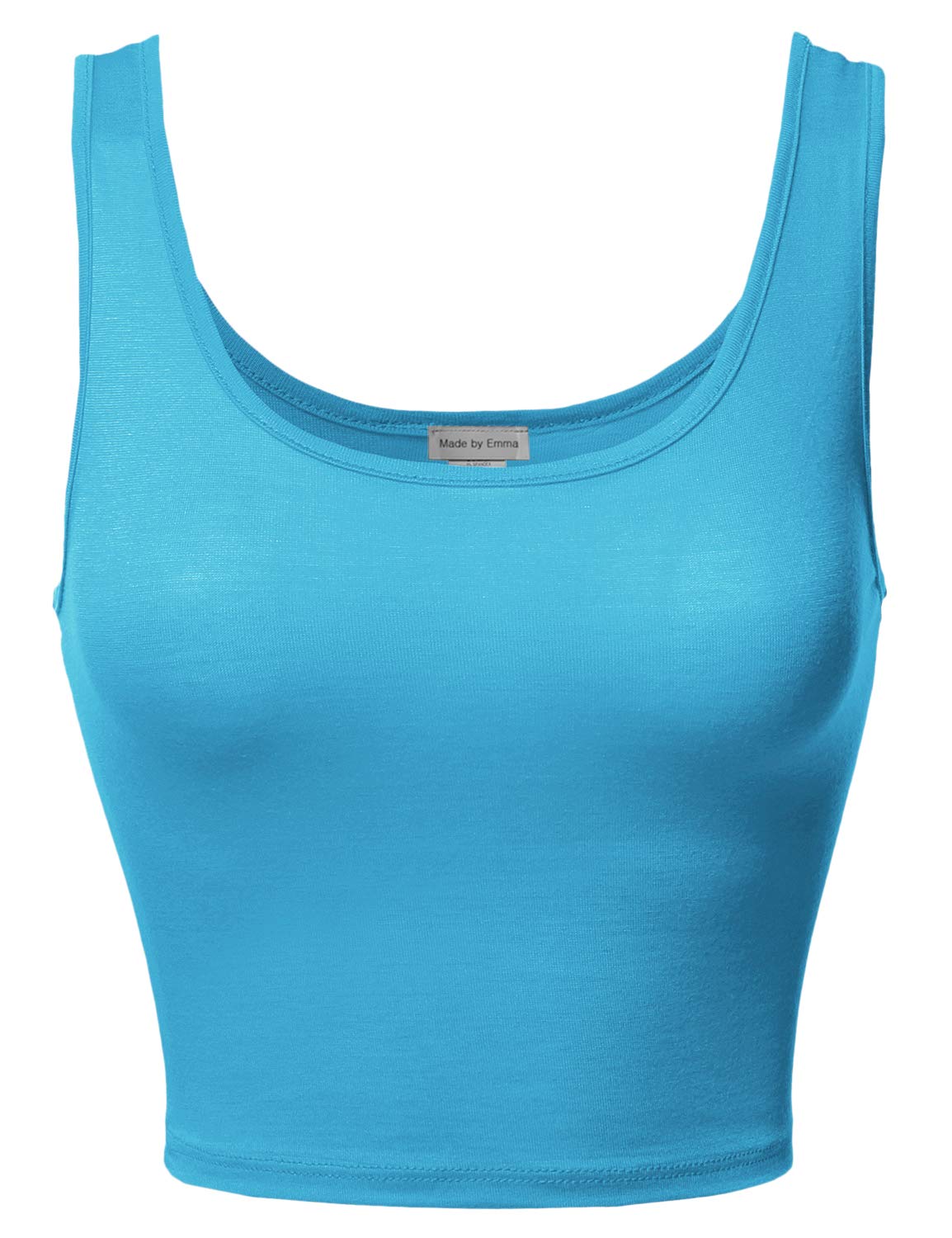 Emma Women's Junior Sleeveless Crop Tank Top - Soft Basic Solid Summer Top for Teens | Perfect for Beach, Gym & Casual Wear