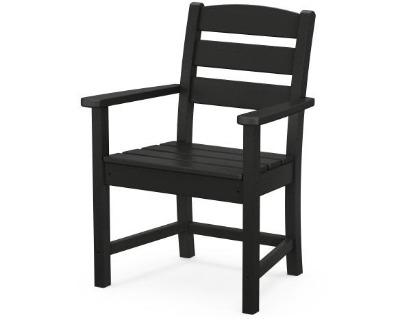 Polywood Black Lakeside Dining Arm Chair - Durable Outdoor Furniture for Patio, Deck, and Garden - Weather-Resistant & Eco-Friendly