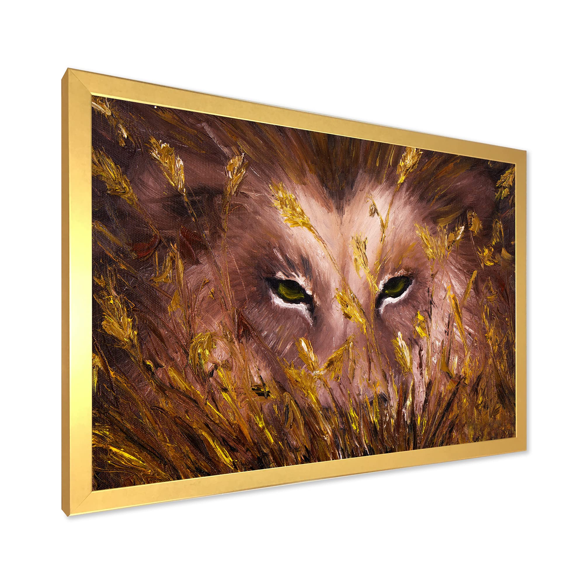 DesignQ Wolf Eyes In The Grass Farmhouse Framed Wall Art - Rustic Wildlife Decor for Living Room, Bedroom & Office - Perfect Nature Themed Home Decor Gift
