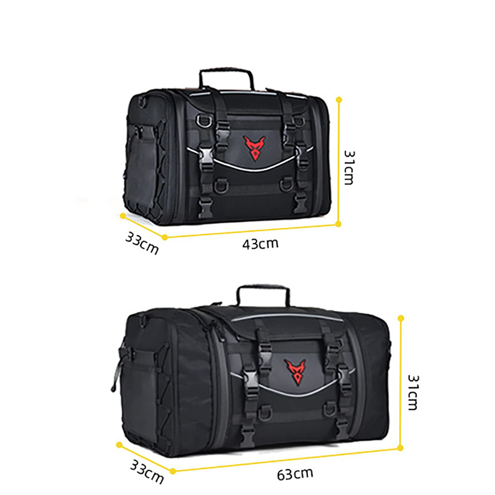 Waterproof Motorcycle Tail Bag - High Capacity Rear Seat Storage Bag with Multifunction Pockets | Durable Motorbike Luggage for Commuting, Travel & Adventure Rides