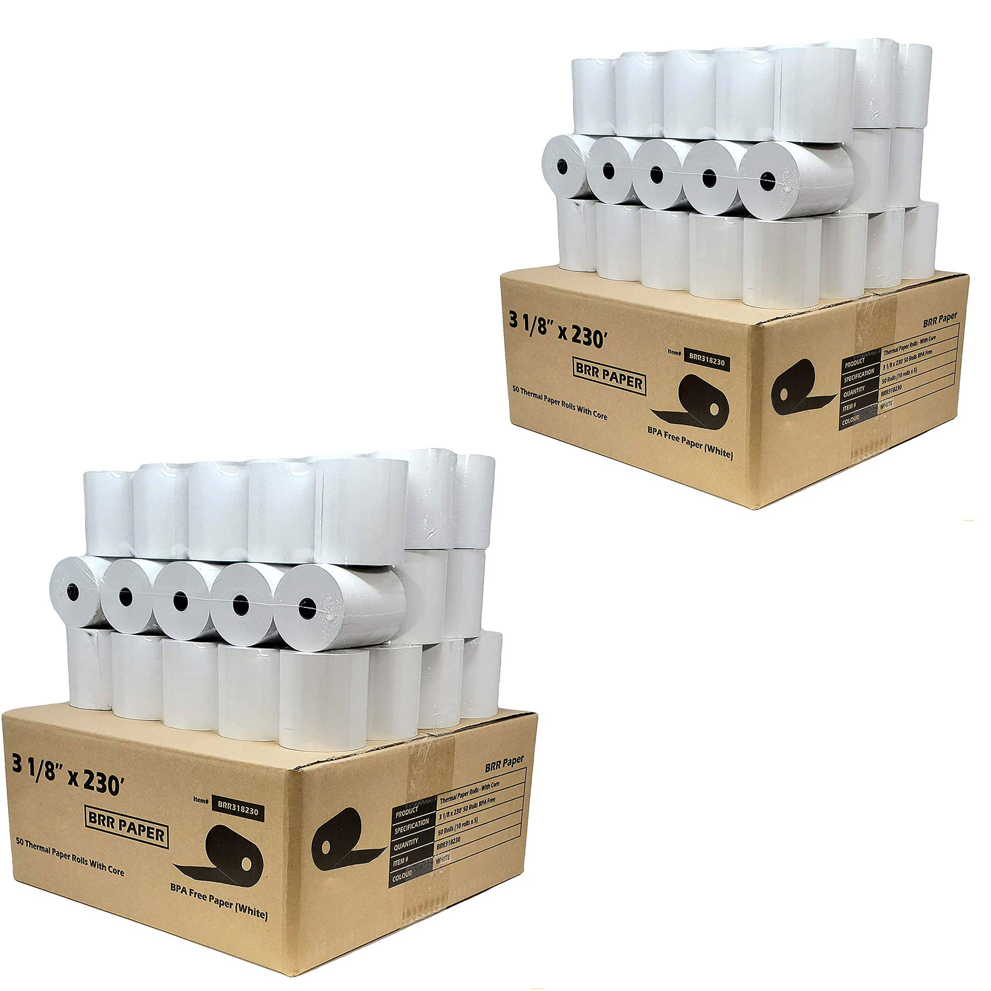 BPA-Free Thermal Paper Rolls (55 GSM, 3 1/8