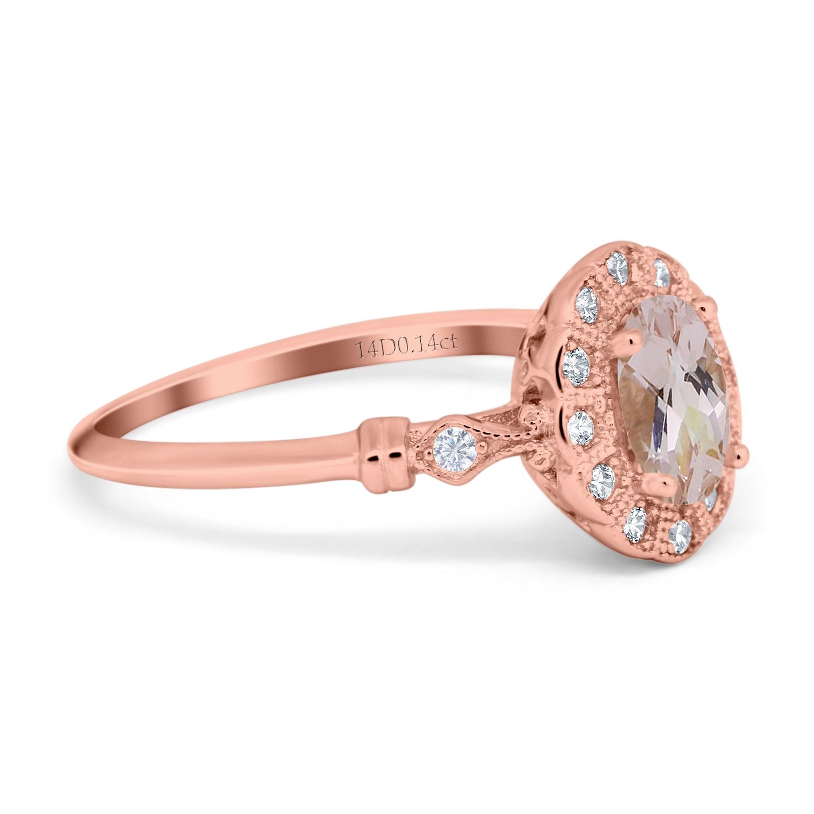 14K Gold 0.9ct Oval 7x5mm G SI Diamond Engagement Ring for Women - Perfect for Proposals, Weddings & Anniversary Gifts