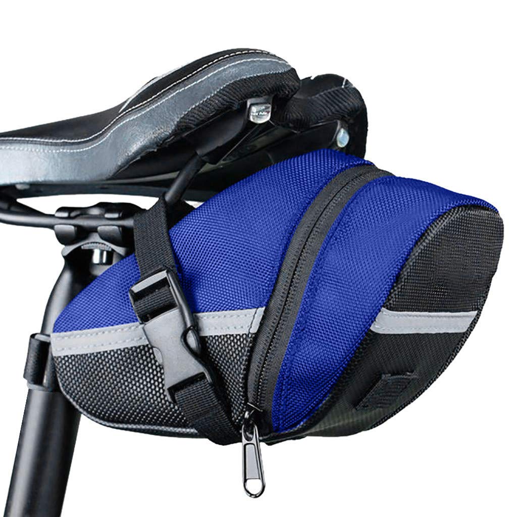 Waterproof Bike Saddle Bag - Rainproof Cycling Rear Seat Storage Pouch with Reflective Stripe | Durable Strap-On Bicycle Cargo Bag for Commuting, Mountain Biking & Outdoor Adventures
