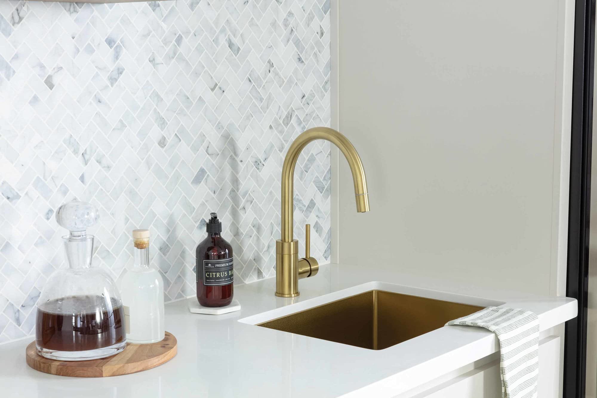 Miseno MNO003DSSP Commercial Grade Bar Faucet - PVD Stainless Steel Finish, High Arc Spout for Restaurants, Bars & Home Wet Bars - Durable & Corrosion Resistant