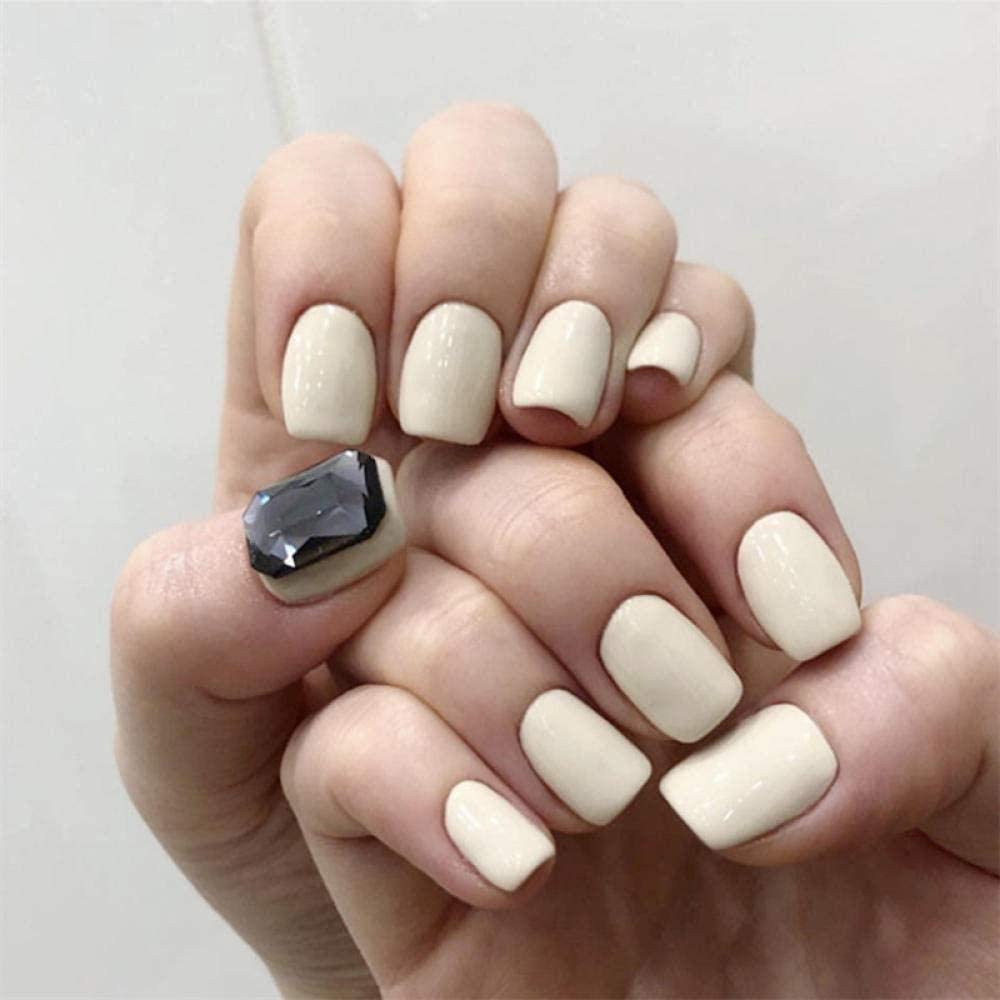 HUIL False Nails with Black Gems - Elegant Wedding Nail Art for Brides | Perfect for Bridal Showers, Engagement Photos & Special Occasions