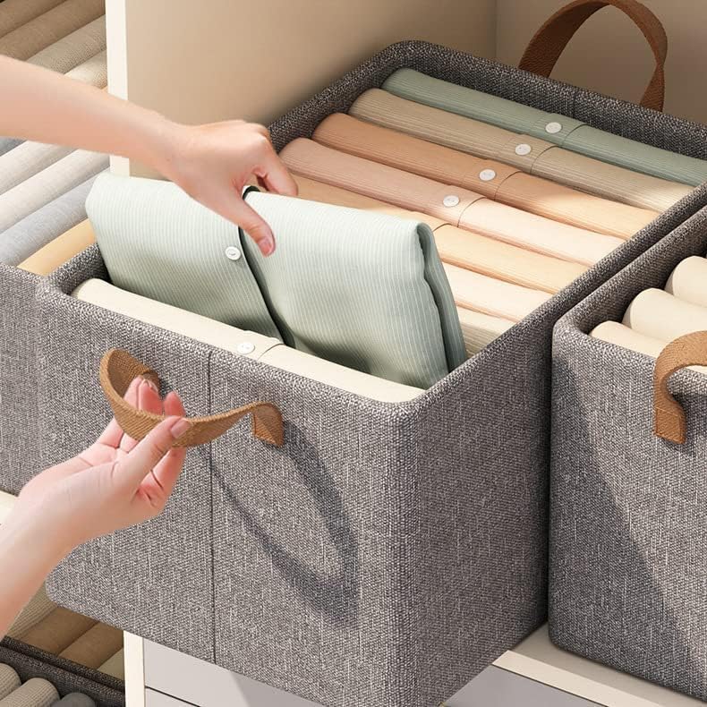 TEKCOOL 3-Pack Collapsible Fabric Storage Bins with Handles - Foldable Closet Organizer for Toys, Books, Shelves & Home Organization - 18.5