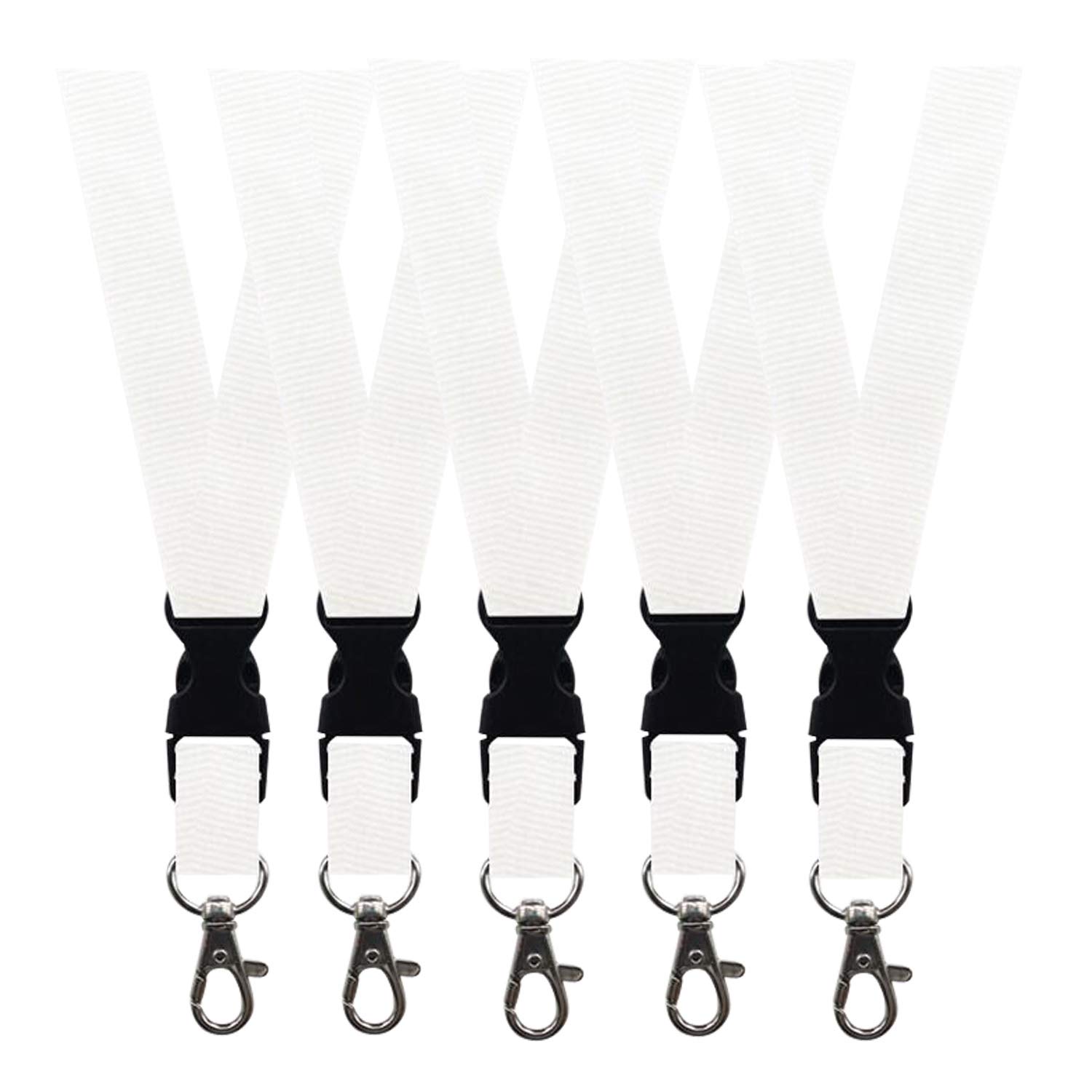 5 Pack Breakaway Lanyard for ID Badge & Keys - Quick Release Safety Strap for Work & Events