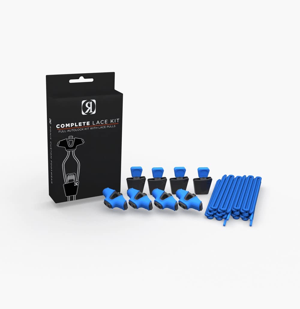 Ronix Complete Lace Kit - 4 Shoelaces with AutoLocks & Pull Handles for Sneakers, Running Shoes, Athletic Footwear - Perfect for Sports, Gym Workouts and Daily Wear