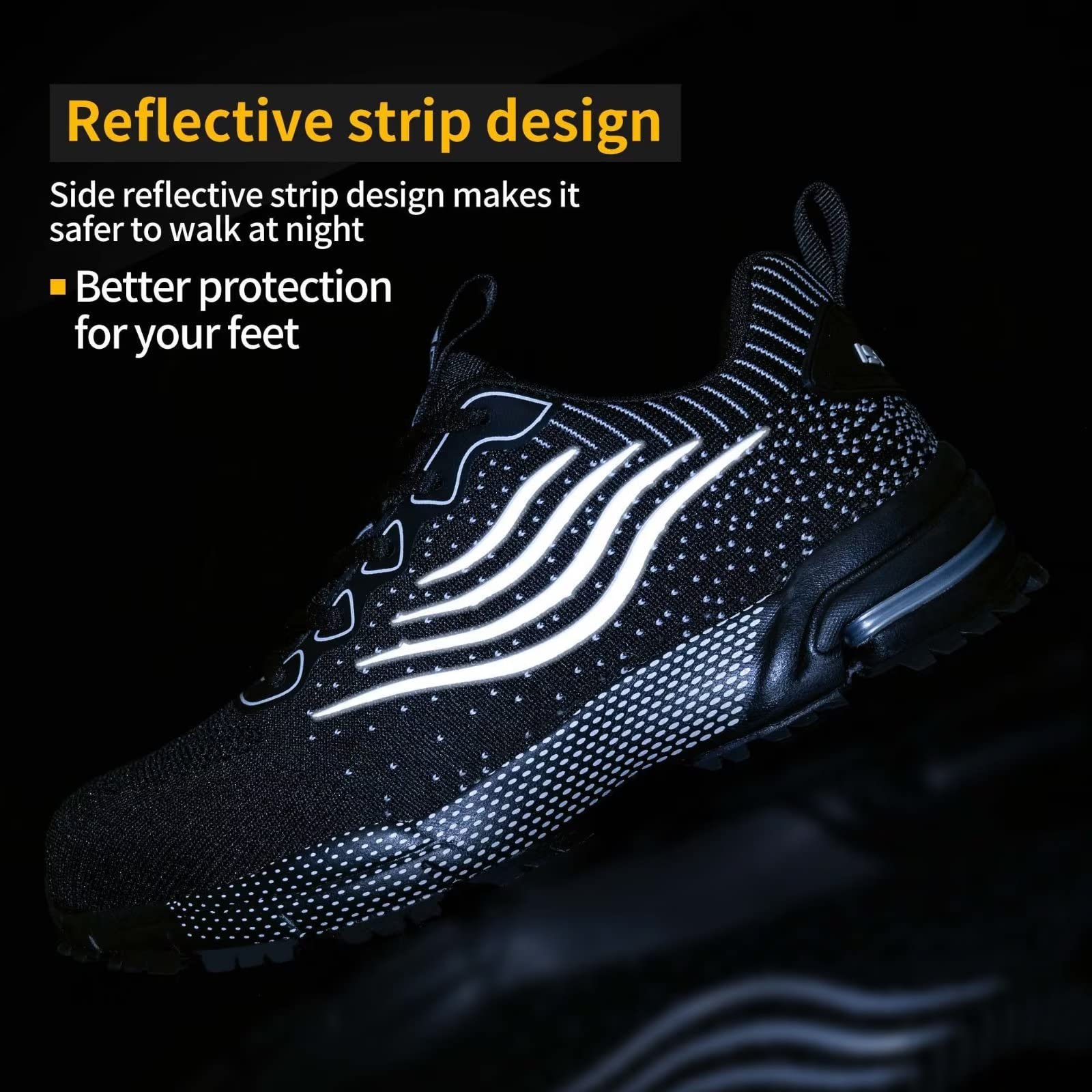 Lightweight Steel Toe Shoes for Men & Women - Comfortable Safety Sneakers with Cushioning - Durable Work Boots for Construction, Warehouse & Outdoor Jobs