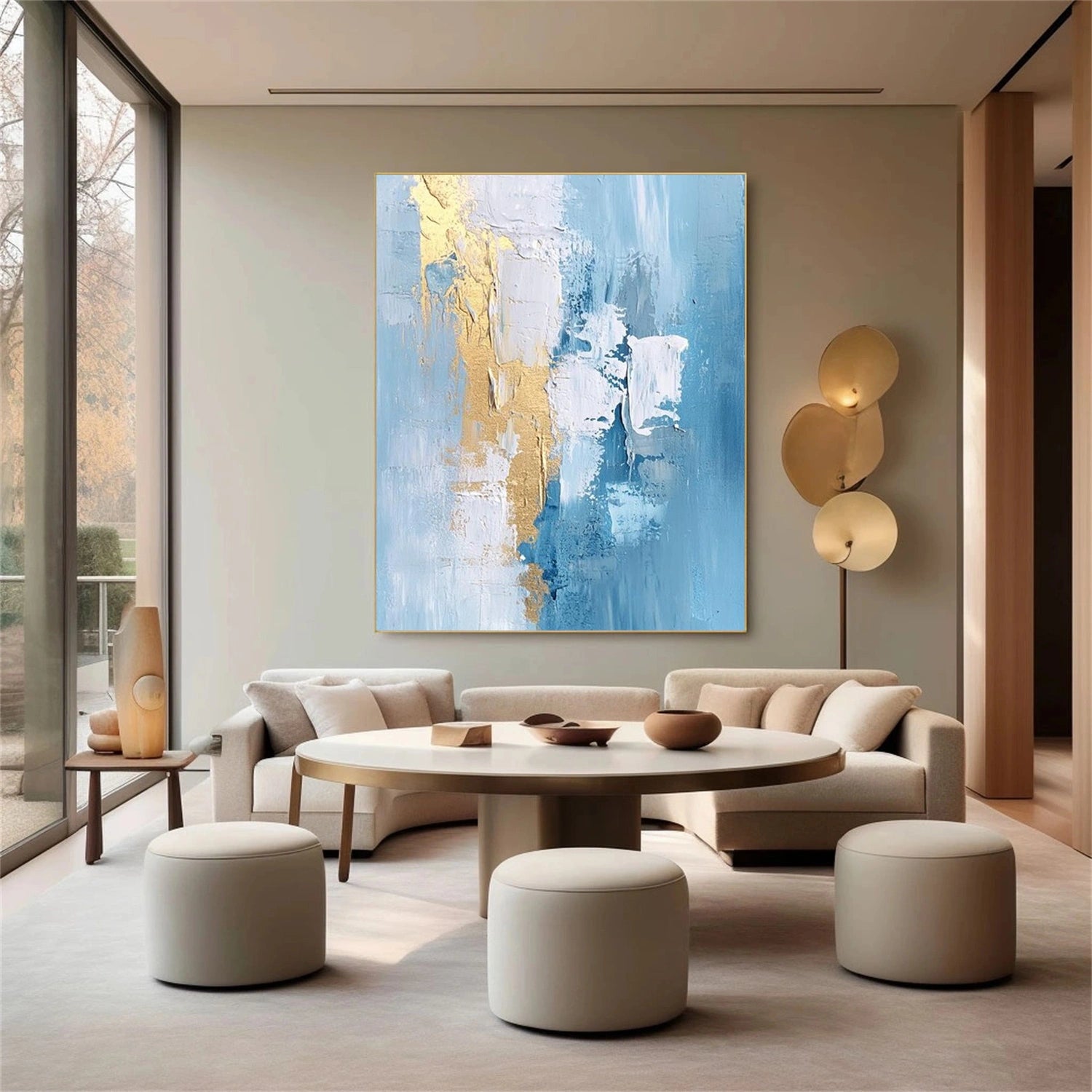 Abstract Painting #AB 458 - Modern Canvas Wall Art for Living Room, Bedroom & Office Decor | Handmade Contemporary Artwork
