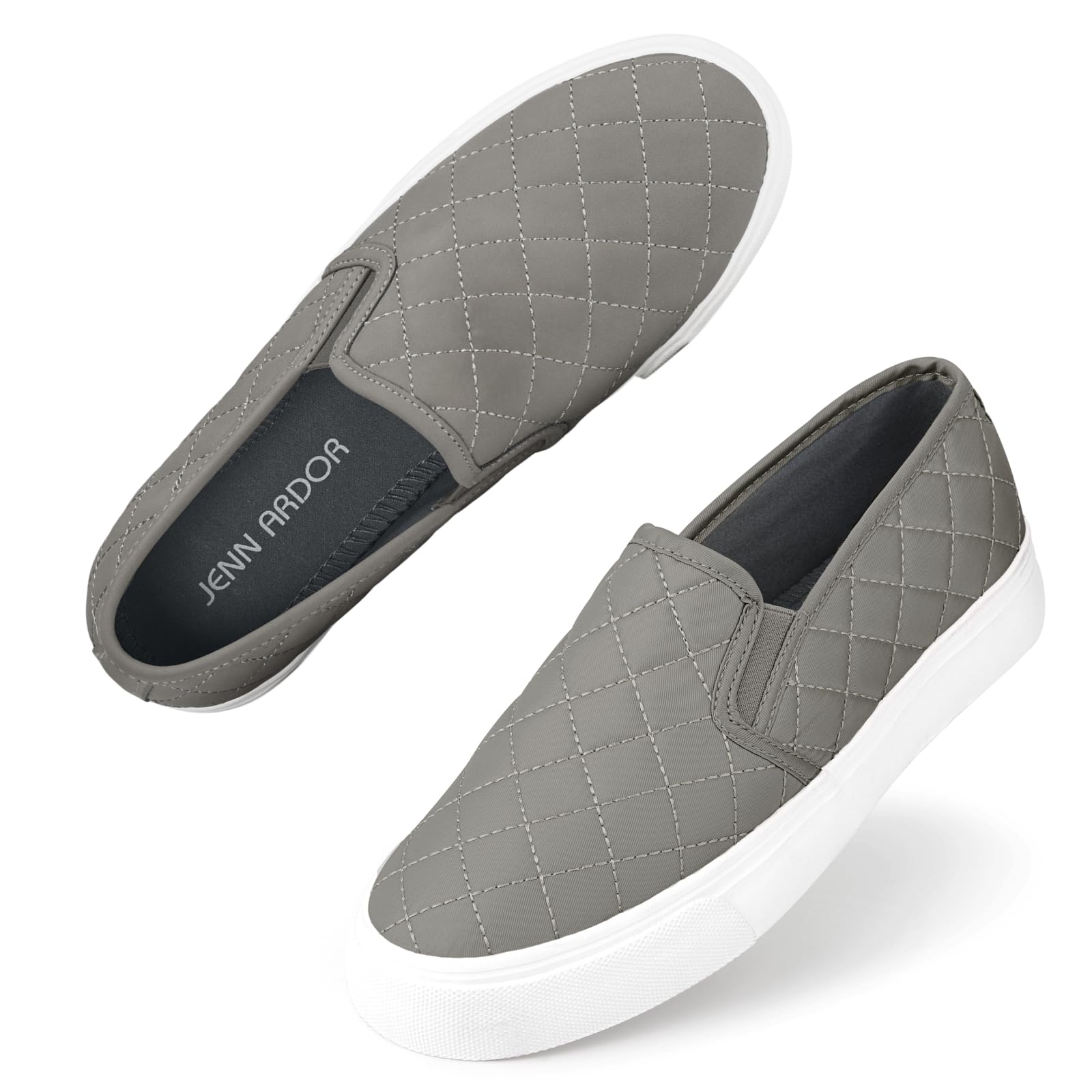 JENN ARDOR Women's Slip-On Sneakers - Comfortable Casual Walking Shoes | Fashionable Flats for Everyday Wear, Work & Travel
