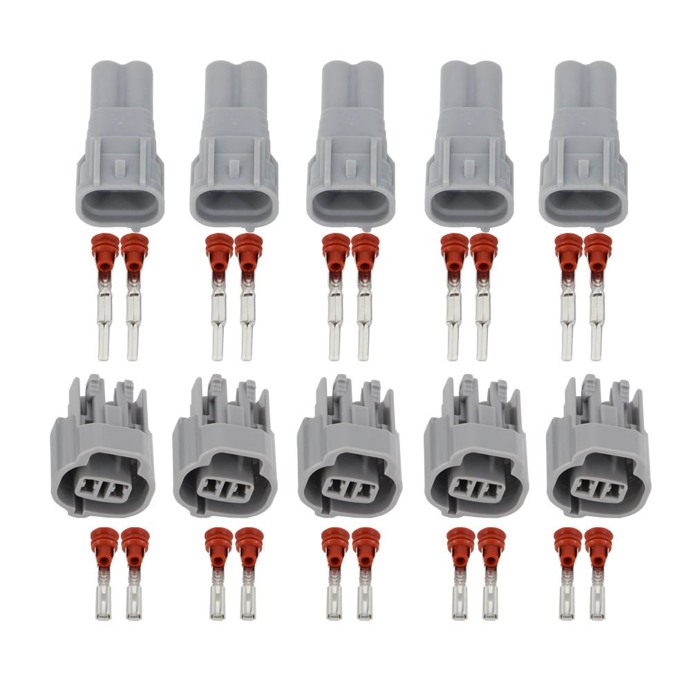 5 Sets 2 Pin DJ7023-2-11/21 Waterproof Car Connector Plug - Fog Lamp Electrical Connector for SGMW Toyota & Other Vehicles - Ideal for Headlight Wiring & Off-Road Lighting Upgrades