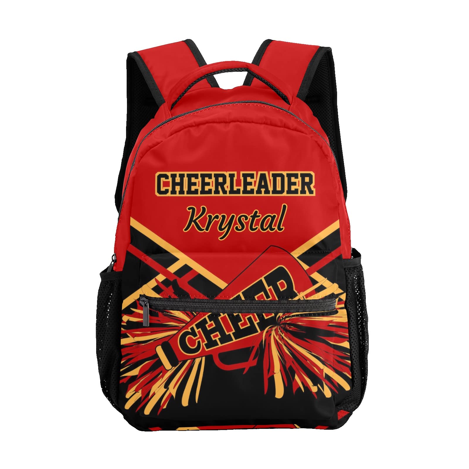 Custom Funny Cheerleaders Red & Black Waterproof Backpack - Perfect for Sports, School & Travel - Great Birthday & Holiday Gift Idea