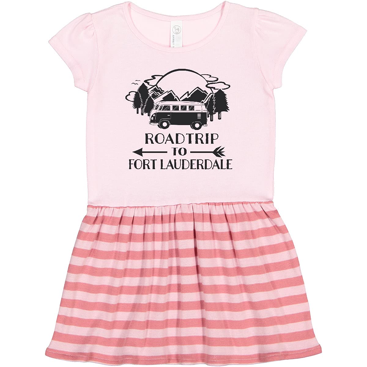 Inktastic Road Trip to Fort Lauderdale Toddler Dress - Cute Travel Outfit for Baby Girls, Soft Cotton Summer Dress for Toddlers 12-24 Months - Perfect for Vacation, Beach Trips & Family Photos