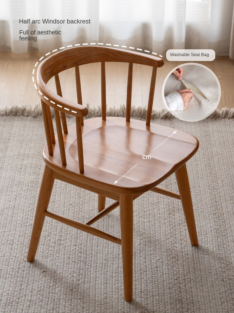 Solid Wood Swivel Chair in Oak, Black Walnut & Cherry Finish - Perfect for Home Office, Study Room & Executive Workspaces