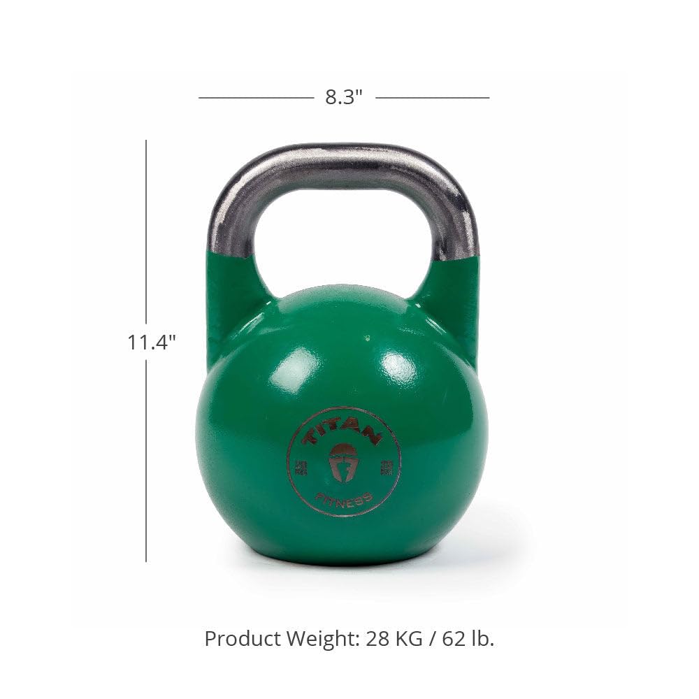 Titan Fitness Competition Kettlebell - Single Piece Cast Iron, KG Markings for Weightlifting, Strength Training & Full Body Workout | Perfect for Home Gym, CrossFit & Functional Fitness Training
