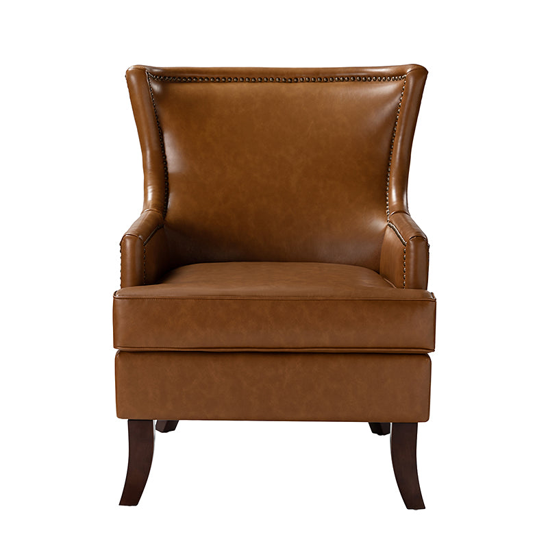 Mid Century Modern Vegan Leather Accent Armchair - Aurelia Stylish Lounge Chair for Living Room, Office & Reading Nook
