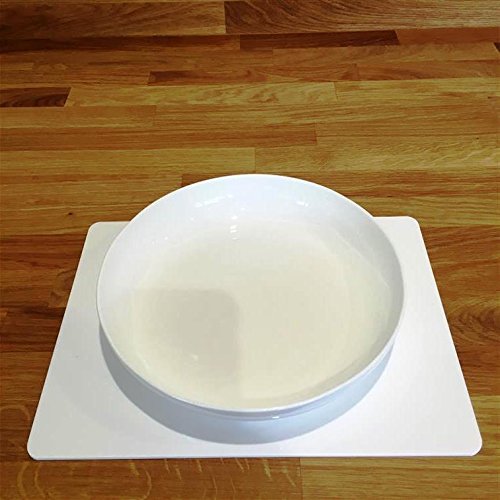 Premium White Rectangular Placemats Set of 8 - Large Size Waterproof Dining Table Mats for Formal Dinner Parties, Holiday Gatherings & Everyday Use