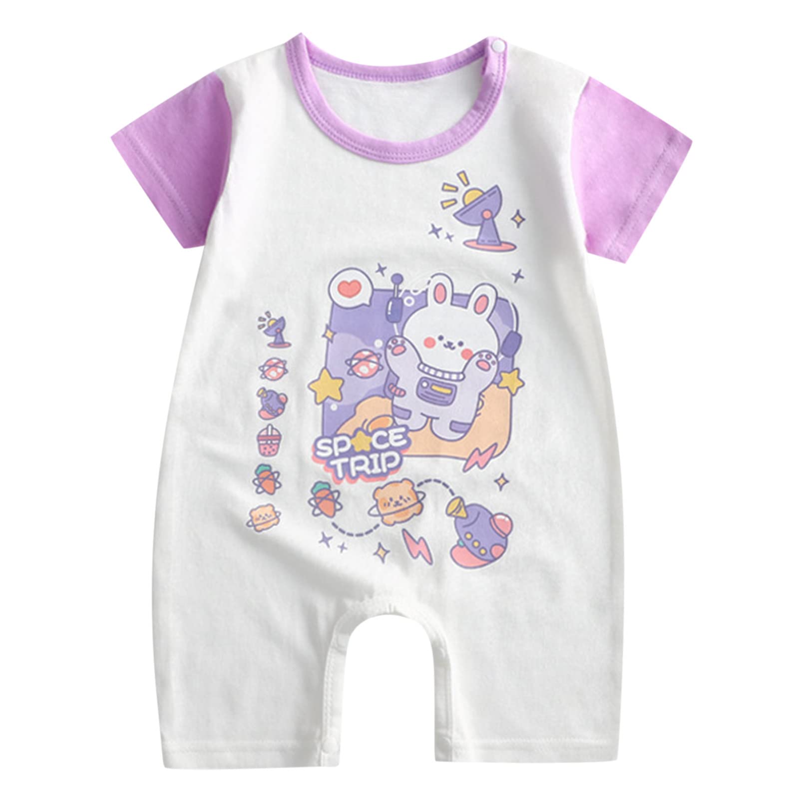 Adorable Cartoon Animal Baby Jumpsuit - Short Sleeve Romper Outfits for Infant Boys & Girls (DA26) | Perfect for Playtime, Daycare & Family Outings