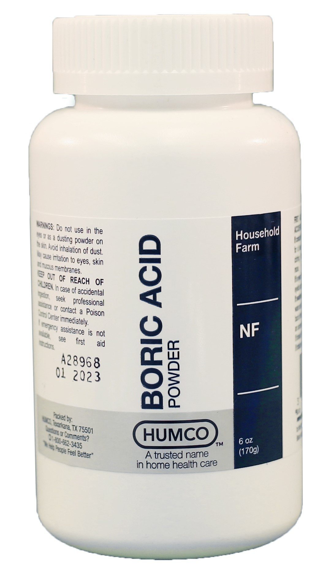 Humco Boric Acid Powder 6 oz - USP Grade Multi-Purpose Powder for Cleaning, Pest Control & DIY Solutions | Home, Garden & Laboratory Use